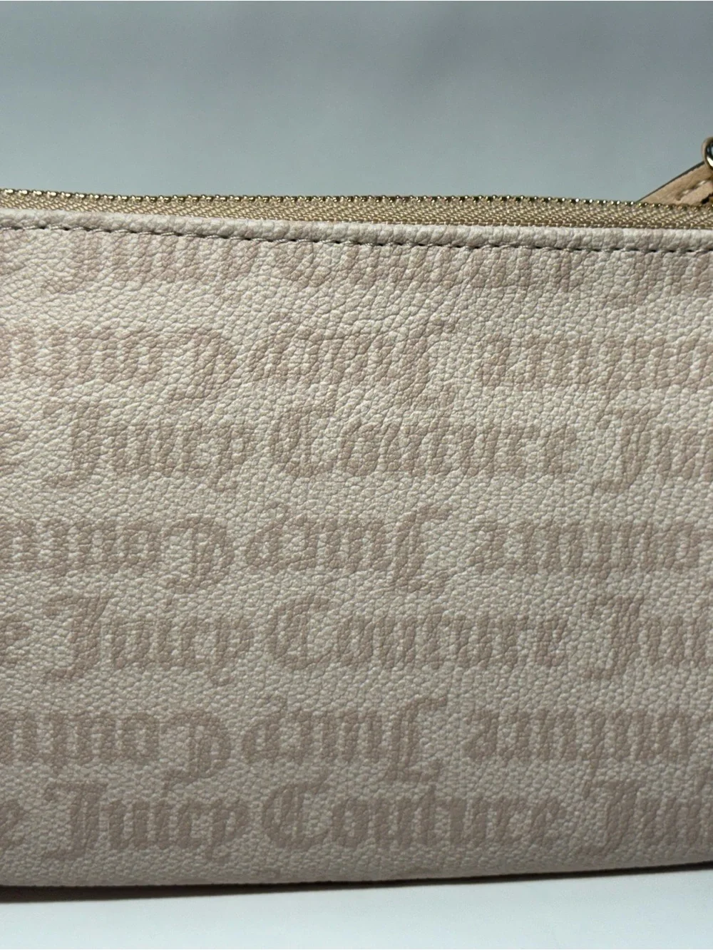 Juicy Couture Heritage Gothic Logo Double Zip Wallet Wristlet Pouch Clutch NWT